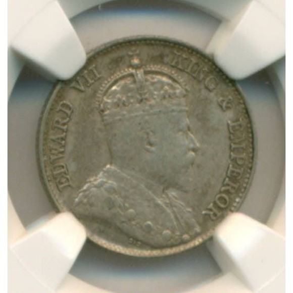 Straits Settlements (Malaysia) Silver 1902 10 Cents Edward VII XF45 NGC - Picture 3 of 4